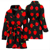 Apple Red Pattern Print Women Long Robe-grizzshop