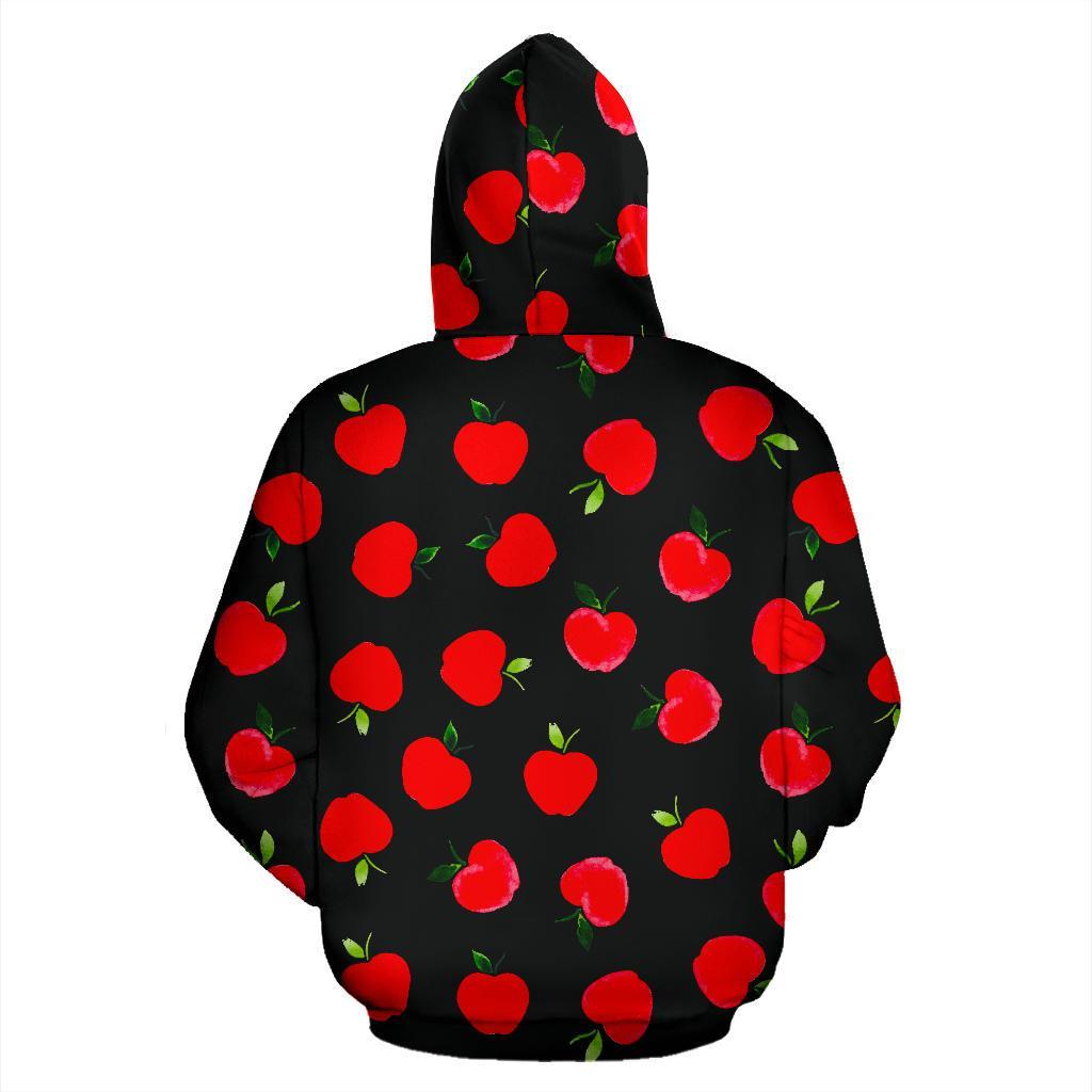 Apple Red Pattern Print Women Men Pullover Hoodie-grizzshop