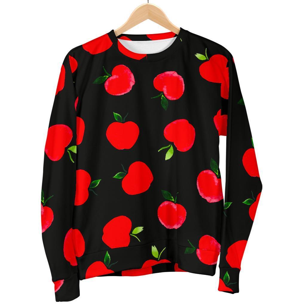 Apple Red Pattern Print Women's Sweatshirt-grizzshop