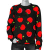 Apple Red Pattern Print Women's Sweatshirt-grizzshop