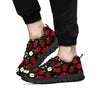 Apple Red Print Pattern Black Sneaker-grizzshop