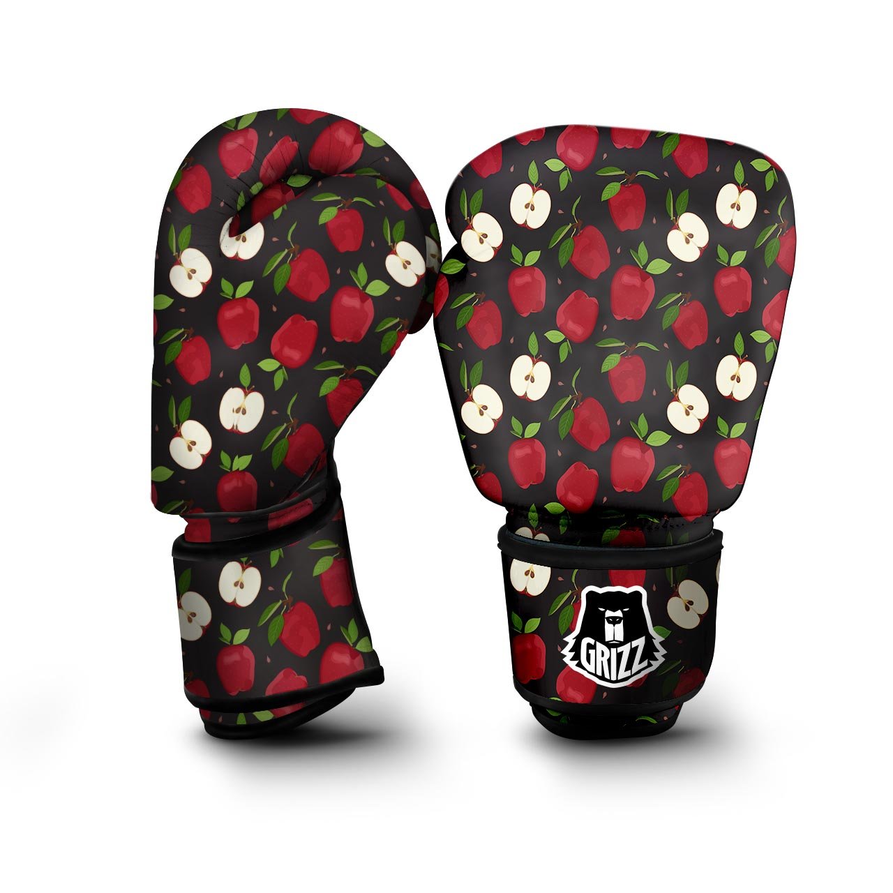 Apple Red Print Pattern Boxing Gloves-grizzshop