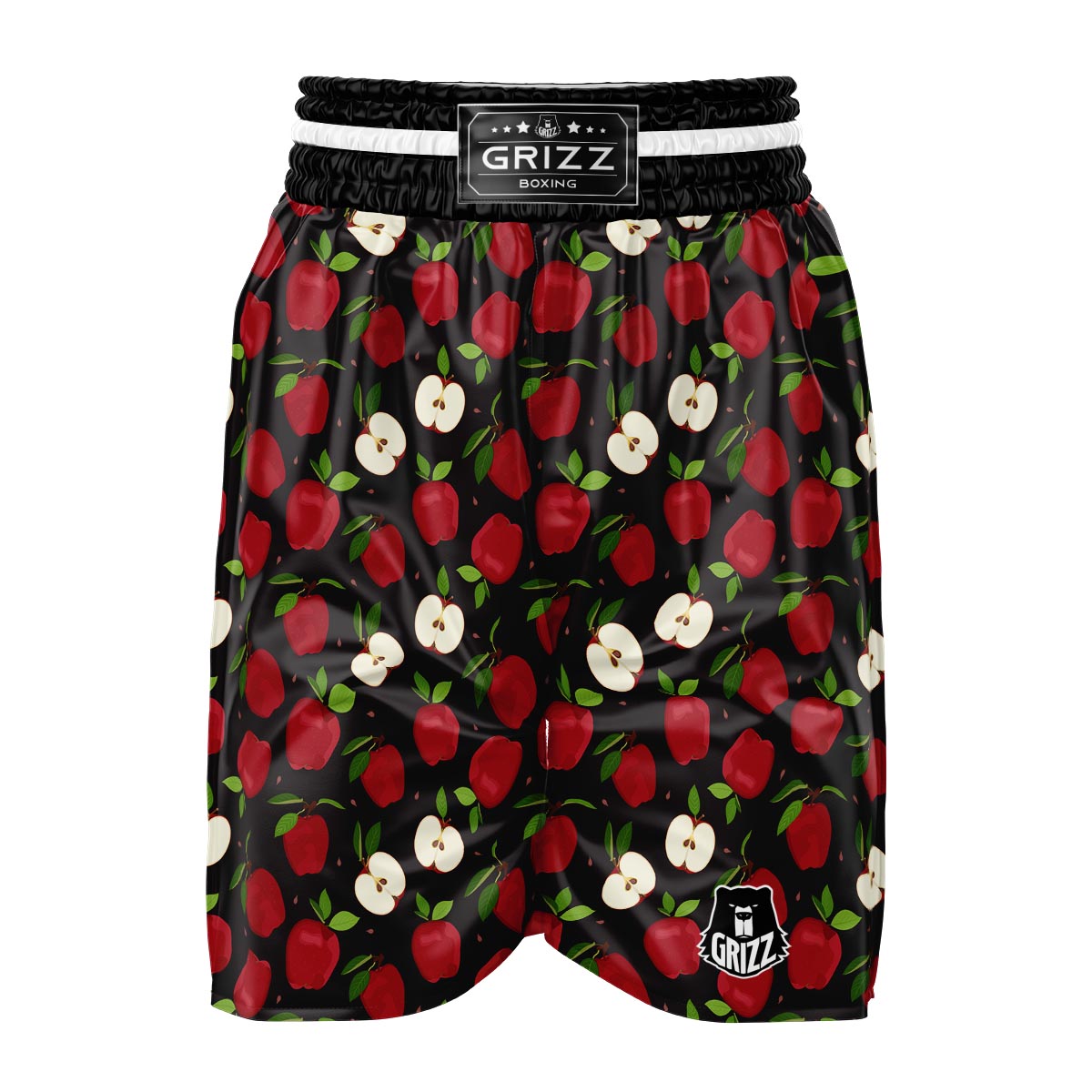 Apple Red Print Pattern Boxing Shorts-grizzshop