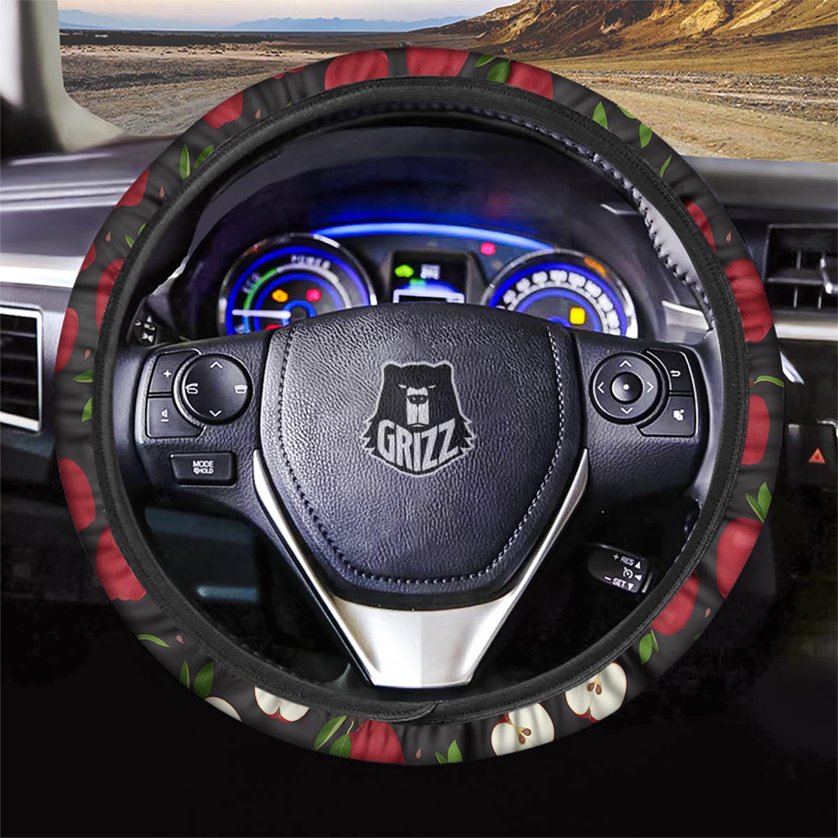 Apple Red Print Pattern Car Steering Wheel Cover-grizzshop