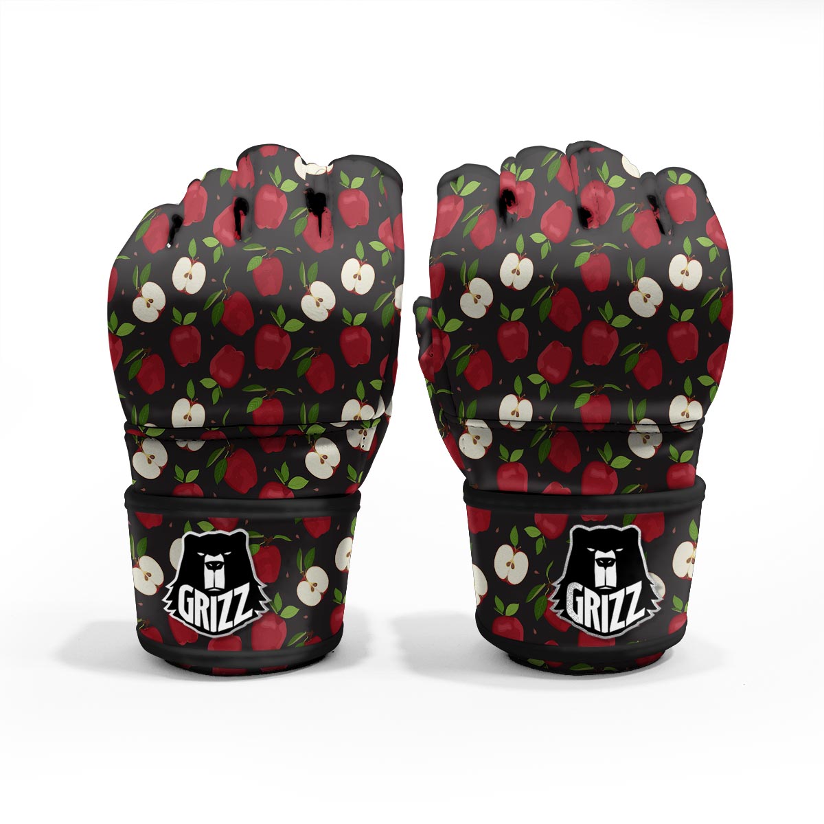 Apple Red Print Pattern MMA Gloves-grizzshop