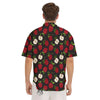 Apple Red Print Pattern Men's Short Sleeve Shirts-grizzshop