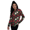 Apple Red Print Pattern Women's Bomber Jacket-grizzshop