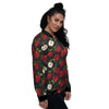 Apple Red Print Pattern Women's Bomber Jacket-grizzshop