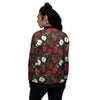 Apple Red Print Pattern Women's Bomber Jacket-grizzshop