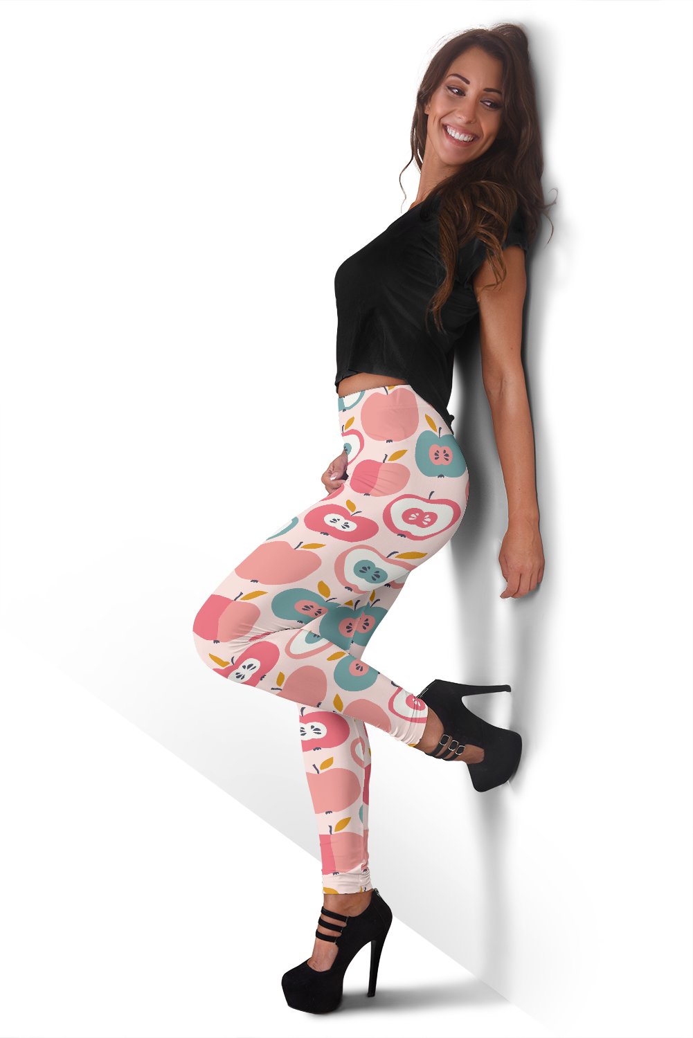 Apple Pattern Print Women Leggings-grizzshop