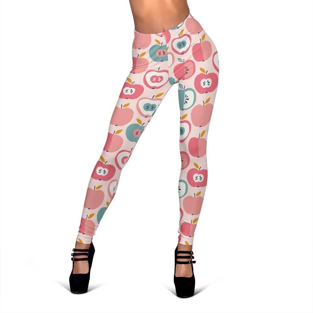 Apple Pattern Print Women Leggings-grizzshop
