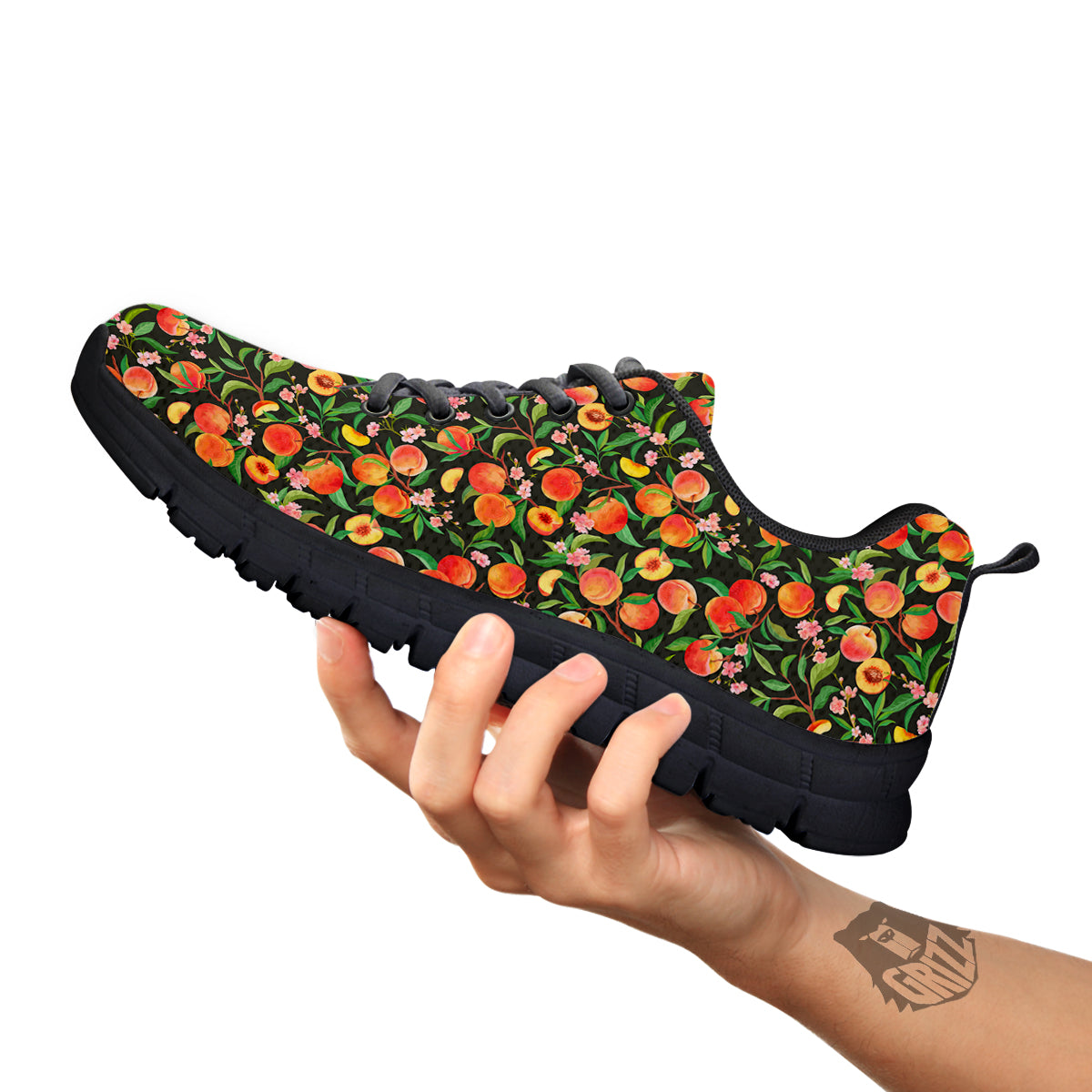 Apricot Print Pattern Black Sneaker-grizzshop