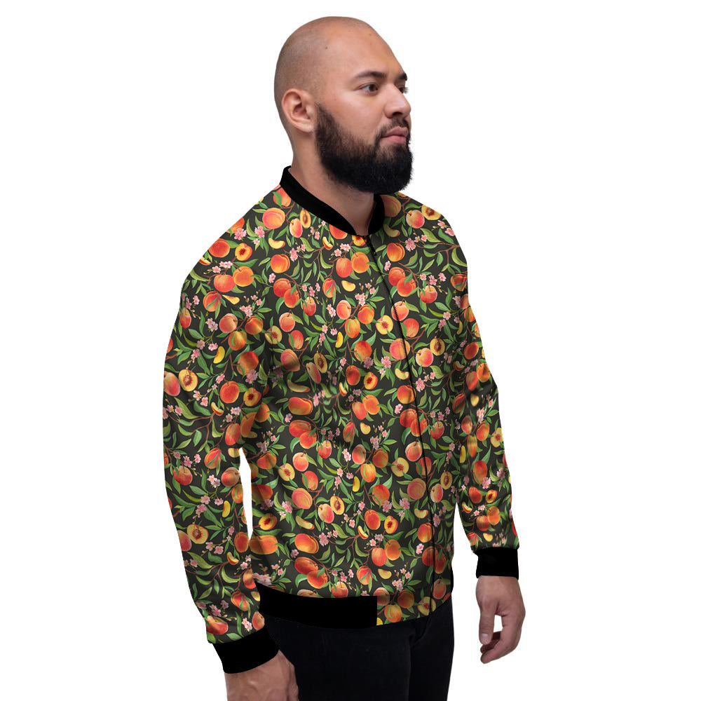 Apricot Print Pattern Men's Bomber Jacket-grizzshop