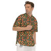 Apricot Print Pattern Men's Short Sleeve Shirts-grizzshop