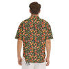 Apricot Print Pattern Men's Short Sleeve Shirts-grizzshop