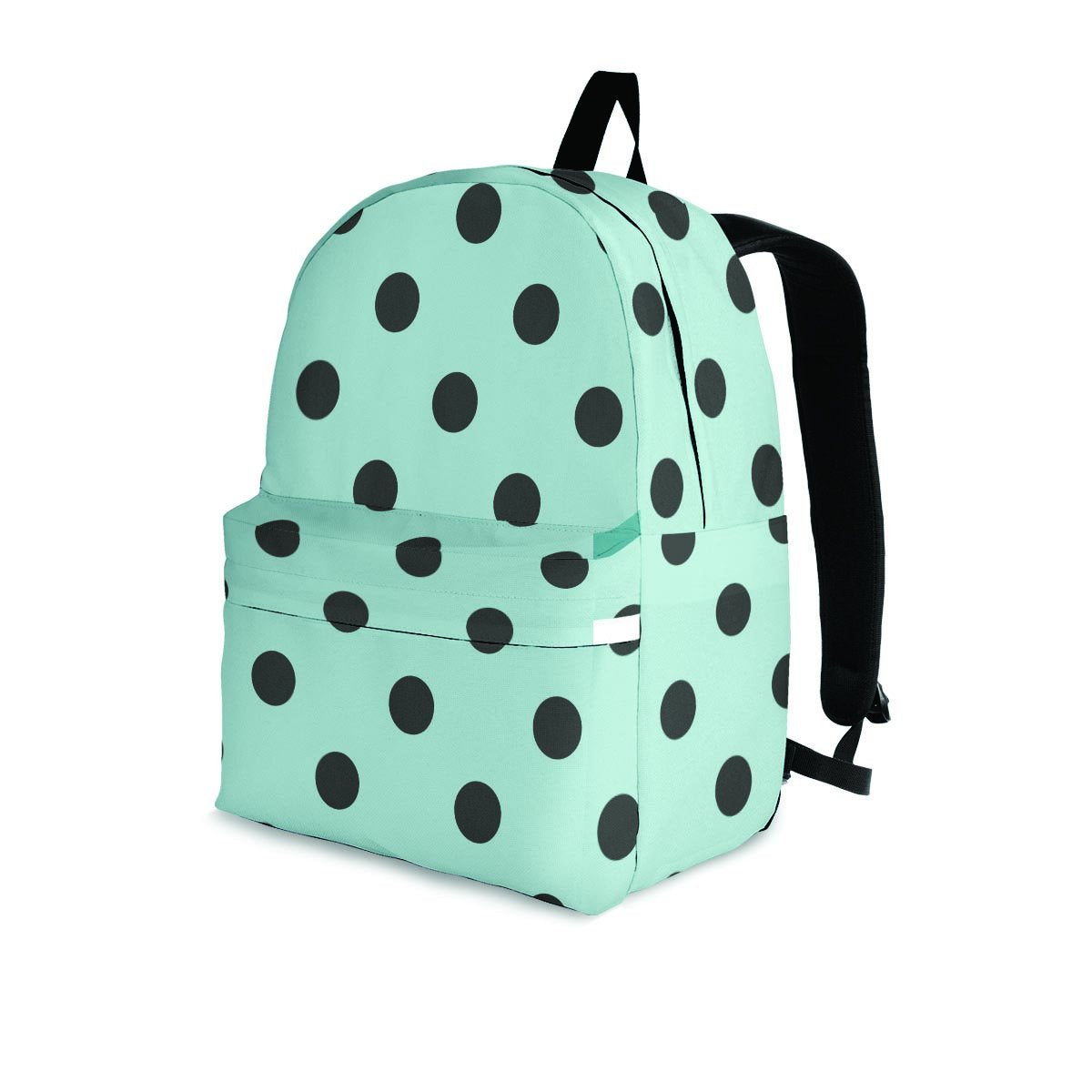 Aqua And Black Polka Dot Backpack-grizzshop