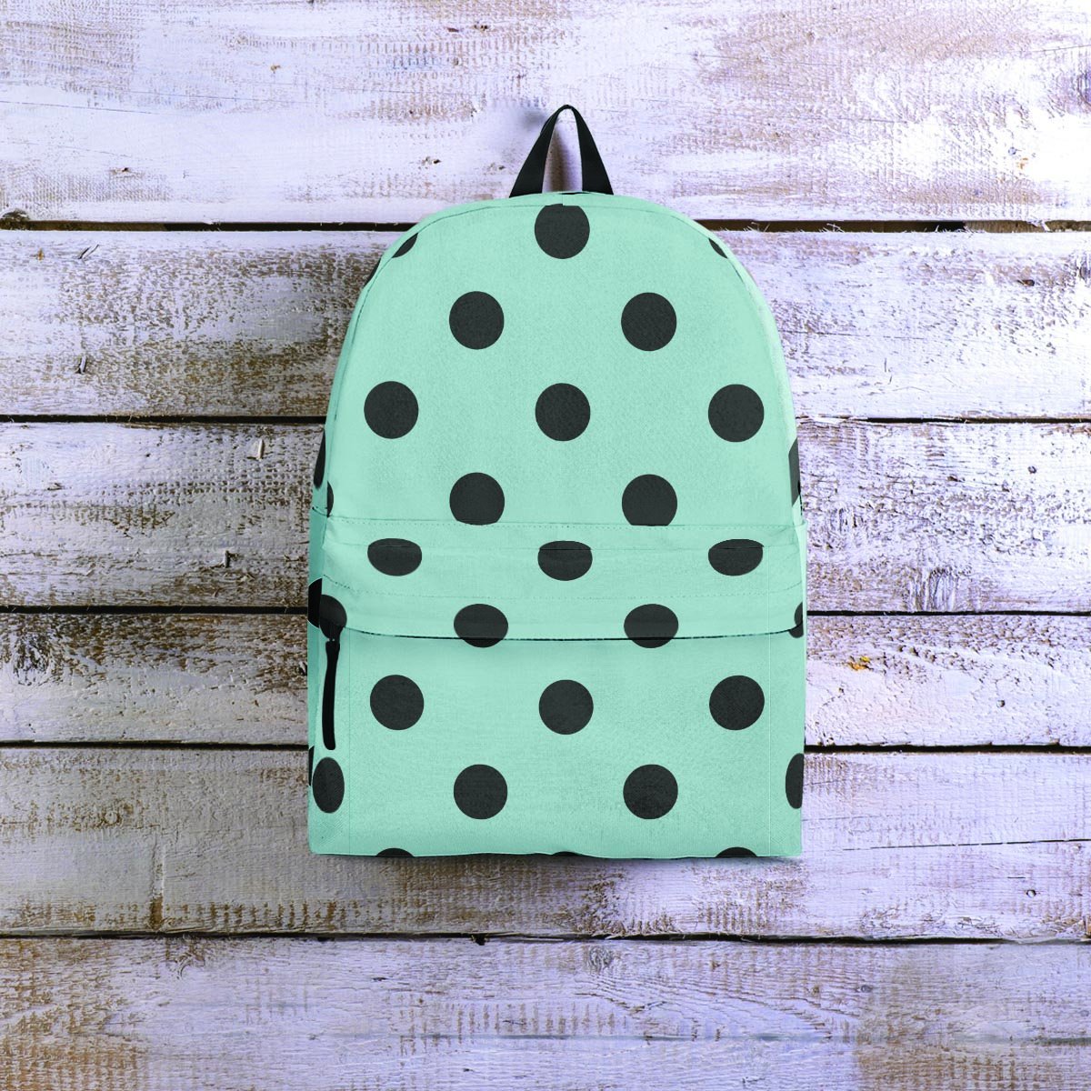 Aqua And Black Polka Dot Backpack-grizzshop