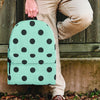 Aqua And Black Polka Dot Backpack-grizzshop