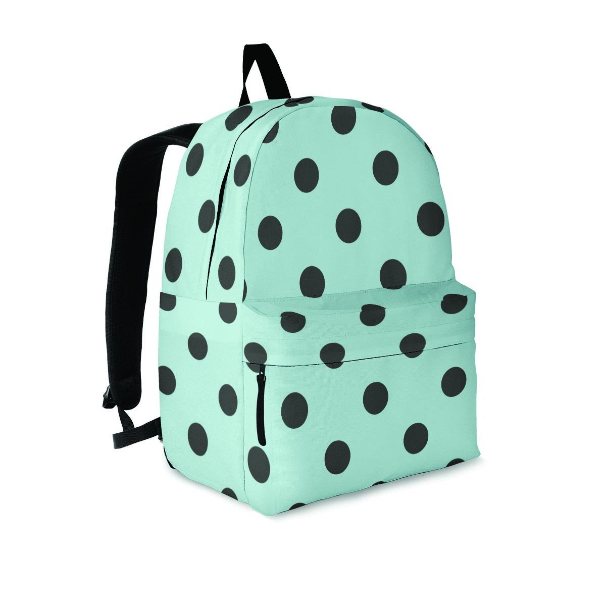 Aqua And Black Polka Dot Backpack-grizzshop