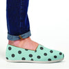 Aqua And Black Polka Dot Canvas Shoes-grizzshop