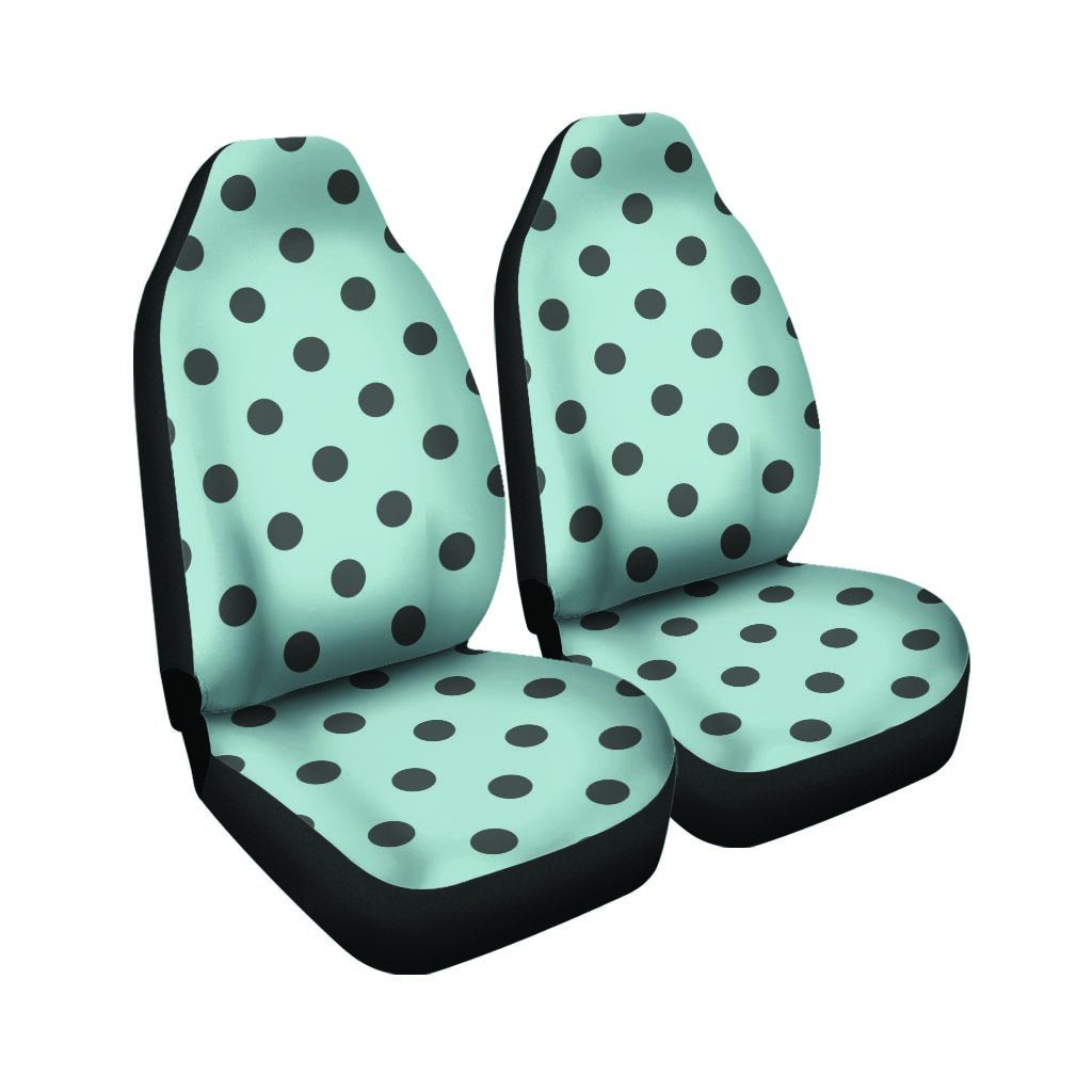 Aqua And Black Polka Dot Car Seat Covers-grizzshop