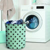 Aqua And Black Polka Dot Laundry Basket-grizzshop