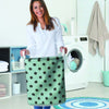 Aqua And Black Polka Dot Laundry Basket-grizzshop