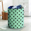 Aqua And Black Polka Dot Laundry Basket-grizzshop