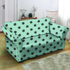 Aqua And Black Polka Dot Loveseat Cover-grizzshop