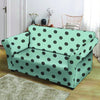 Aqua And Black Polka Dot Loveseat Cover-grizzshop