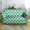 Aqua And Black Polka Dot Loveseat Cover-grizzshop