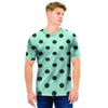 Aqua And Black Polka Dot Men T Shirt-grizzshop