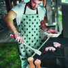 Aqua And Black Polka Dot Men's Apron-grizzshop