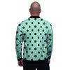 Aqua And Black Polka Dot Men's Bomber Jacket-grizzshop