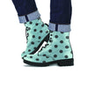 Aqua And Black Polka Dot Men's Boots-grizzshop