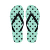 Aqua And Black Polka Dot Men's Flip Flops-grizzshop