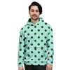 Aqua And Black Polka Dot Men's Hoodie-grizzshop