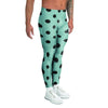 Aqua And Black Polka Dot Men's Leggings-grizzshop