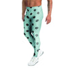 Aqua And Black Polka Dot Men's Leggings-grizzshop