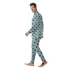 Aqua And Black Polka Dot Men's Pajamas-grizzshop