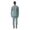 Aqua And Black Polka Dot Men's Pajamas-grizzshop