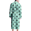 Aqua And Black Polka Dot Men's Robe-grizzshop