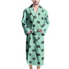 Aqua And Black Polka Dot Men's Robe-grizzshop