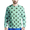 Aqua And Black Polka Dot Men's Sweatshirt-grizzshop