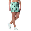 Aqua And Black Polka Dot Mini Skirt-grizzshop