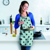 Aqua And Black Polka Dot Women's Apron-grizzshop