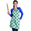 Aqua And Black Polka Dot Women's Apron-grizzshop