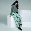 Aqua And Black Polka Dot Women's Joggers-grizzshop