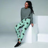 Aqua And Black Polka Dot Women's Joggers-grizzshop