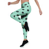 Aqua And Black Polka Dot Women's Leggings-grizzshop